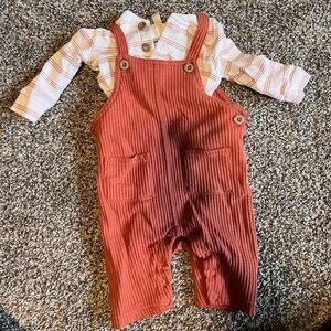 Cozy Kids Overalls in Warm Rust